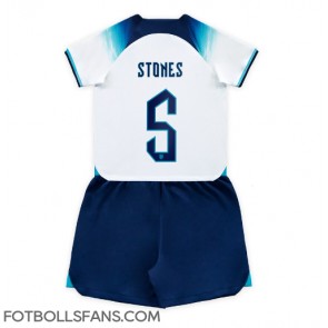 England John Stones #5 Replika Hemmatröja Barn VM 2022 Kortärmad (+ Korta byxor)